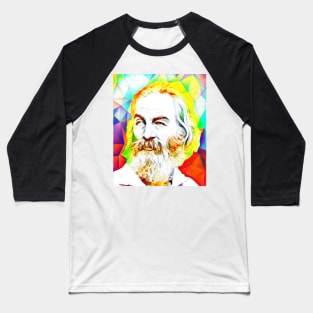 Walt Whitman Colourful Portrait | Walt Whitman Artwork 12 Baseball T-Shirt